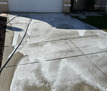 Concrete surface pressure washing