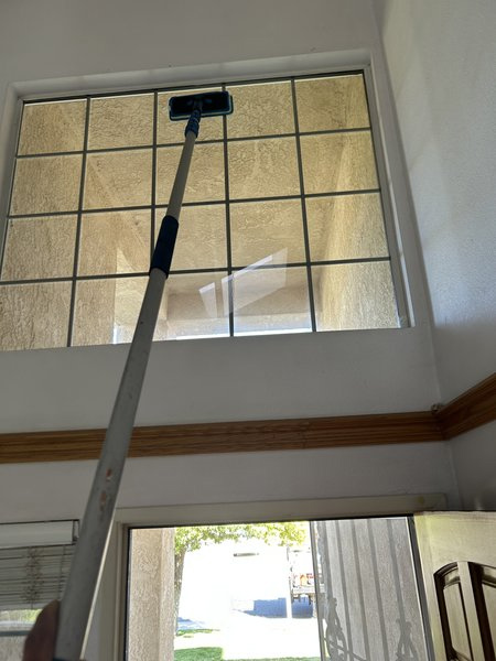 Skylight and window cleaning on roof